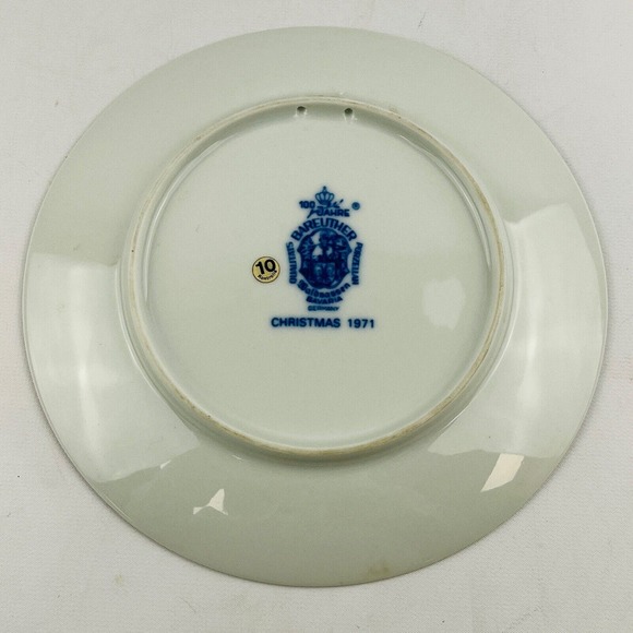 Vintage Bareuther 1971 Christmas‎ Eve Plate Blue White - Picture 2 of 4